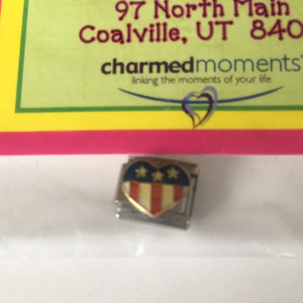 2/$10 DJ INKERS Charm segment, Patriotic heart